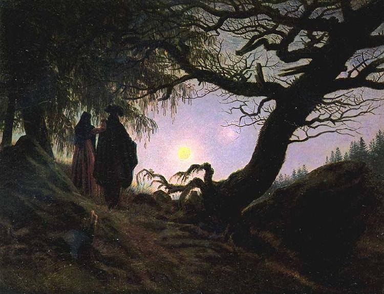 Caspar David Friedrich Man and Woman Contemplating the Moon China oil painting art